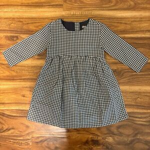 NWOT Tea Collection Black/White Plaid Dress, size 3T
